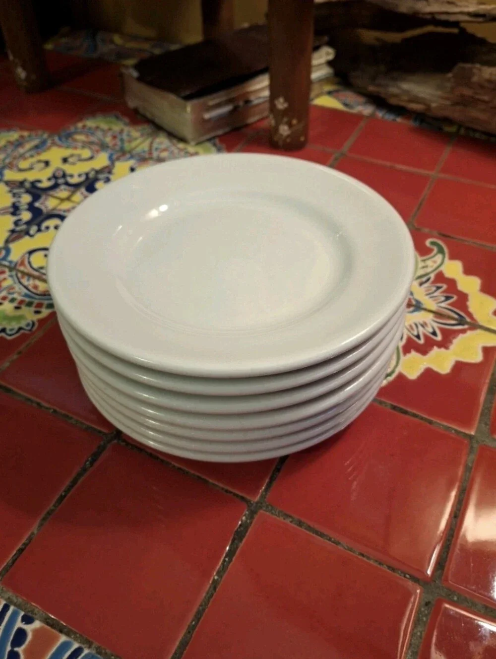 SHENANGO RESTAURANT CHINA 7 BREAD & BUTTER PLATES NEW CASTLE, PA USA VNTG 6 1/4